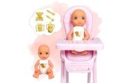WOOPIE ROYAL Lalka Lily Bobas Krzesełko do Karmienia Zestaw Akcesoria