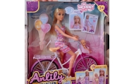 WOOPIE ROYAL Lalka Lily Rowerzystka Bobas w Foteliku Rower