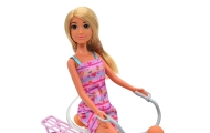 WOOPIE ROYAL Lalka Lily Rowerzystka Bobas w Foteliku Rower