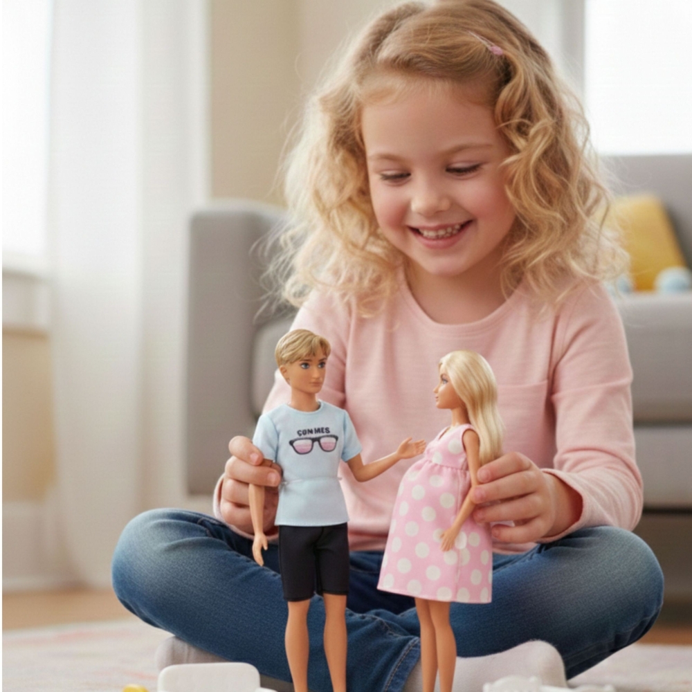 Lėlių Family Lily Nėščiosios ir tėčio lėlės rinkinys WOOPIE ROYAL-Žaislai, Lėlės ir jų priedai, Lėlės-e-vaikas