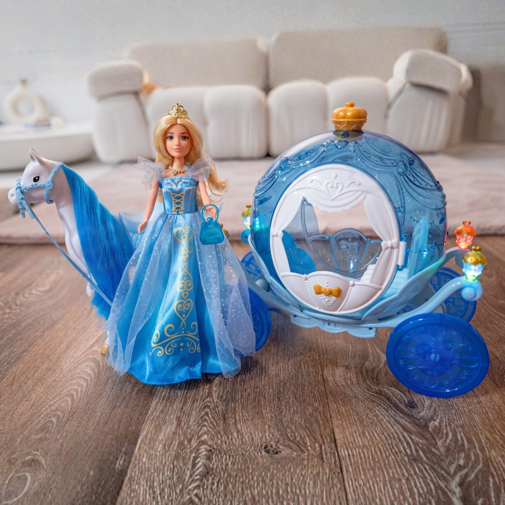 Lėlė Ledo princesė Lily ir stebuklinga karieta WOOPIE ROYAL priedai-Žaislai, Lėlės ir jų priedai, Lėlės-e-vaikas