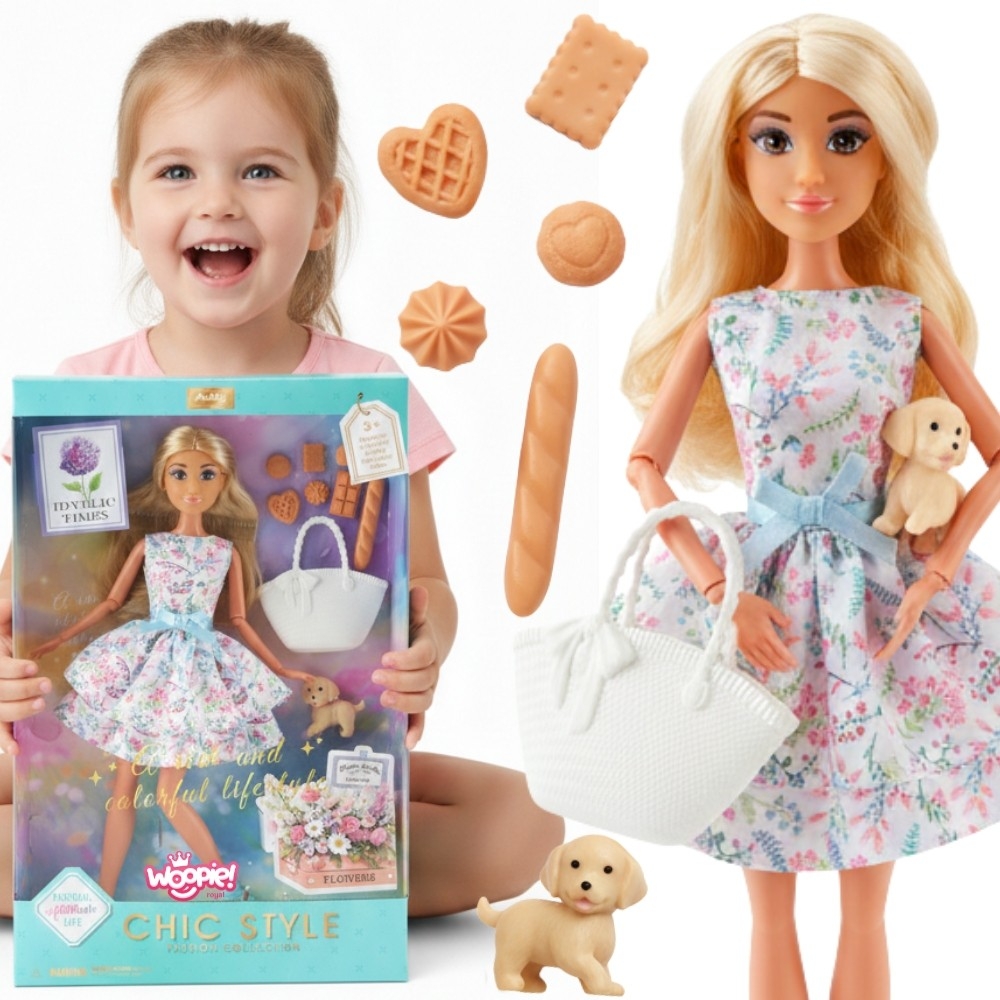 Lėlė Lily 30 cm Pavasarinė suknelė Priedai WOOPIE ROYAL Šuniškas piknikas-Žaislai, Lėlės ir jų priedai, Lėlės-e-vaikas