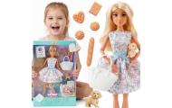 Lėlė Lily 30 cm Pavasarinė suknelė Priedai WOOPIE ROYAL Šuniškas piknikas-Žaislai, Lėlės ir jų priedai, Lėlės-e-vaikas