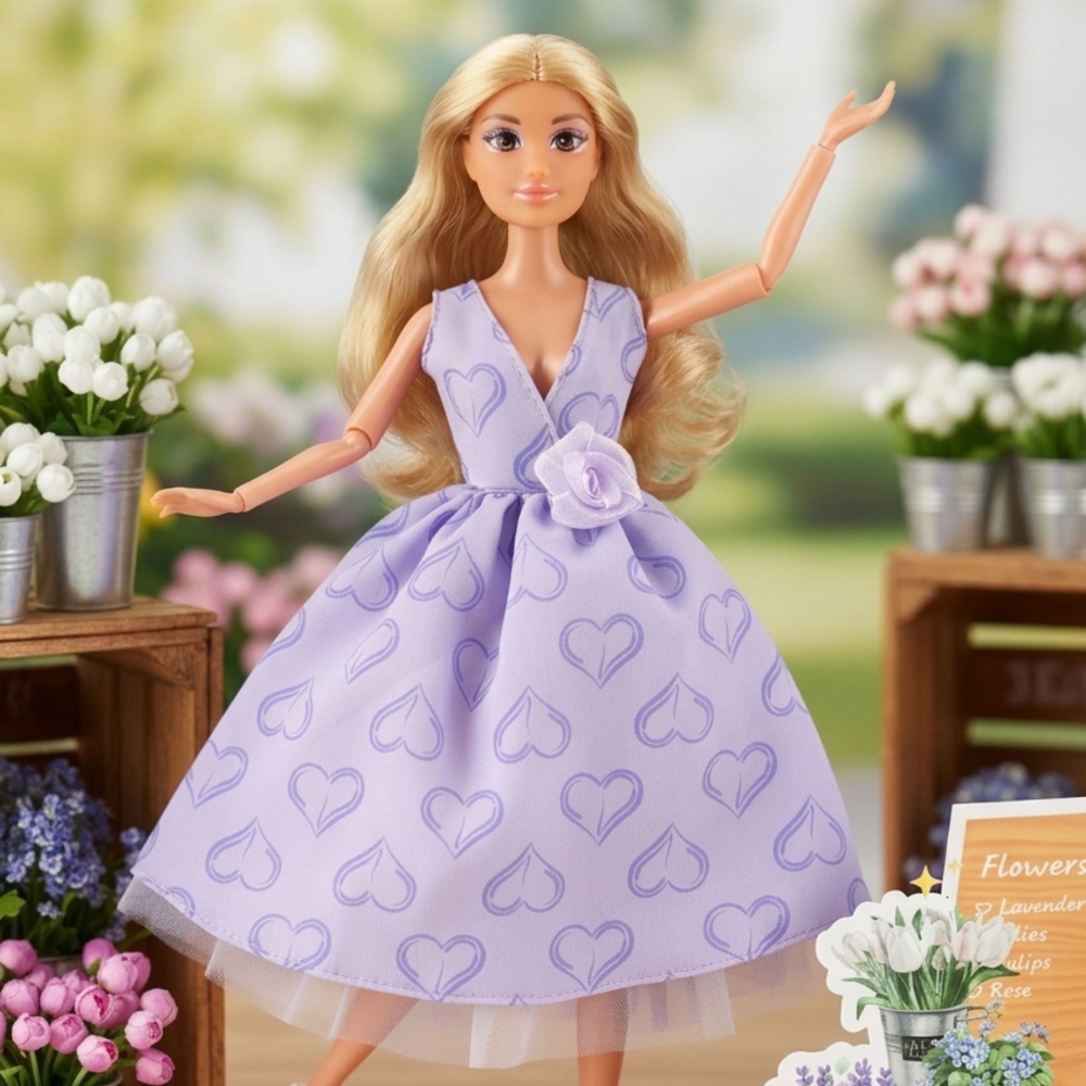 Lėlė Lily Ilgi šviesūs plaukai WOOPIE ROYAL 30 cm Levandų spalvos suknelė Priedai-Žaislai, Lėlės ir jų priedai, Lėlės-e-vaikas