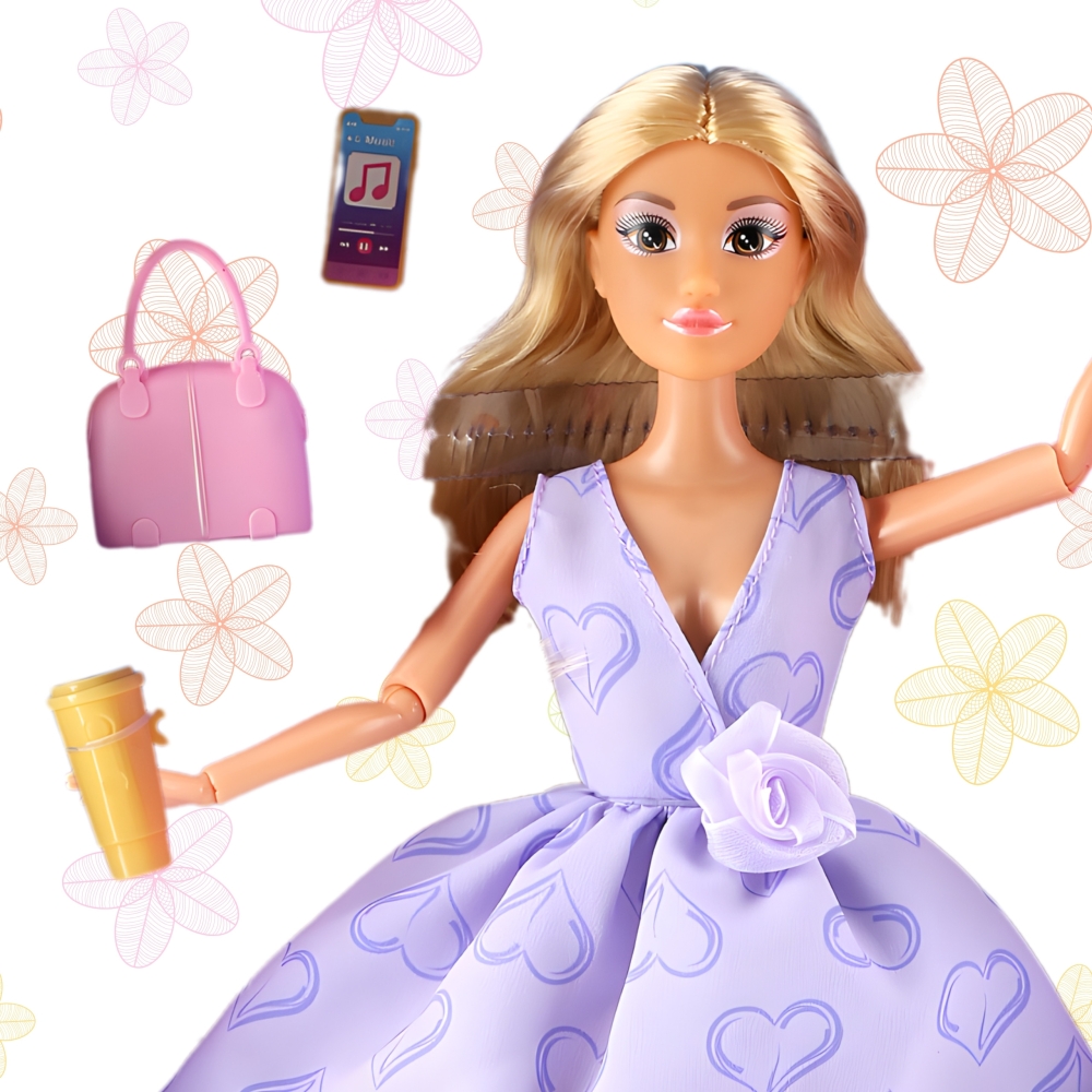 Lėlė Lily Ilgi šviesūs plaukai WOOPIE ROYAL 30 cm Levandų spalvos suknelė Priedai-Žaislai, Lėlės ir jų priedai, Lėlės-e-vaikas