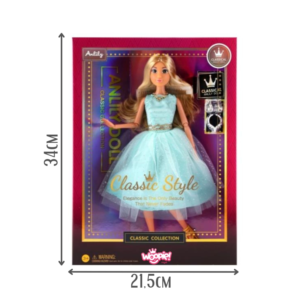 Lėlė Lily 30 cm Ilgi šviesūs plaukai WOOPIE ROYAL turkio sp.