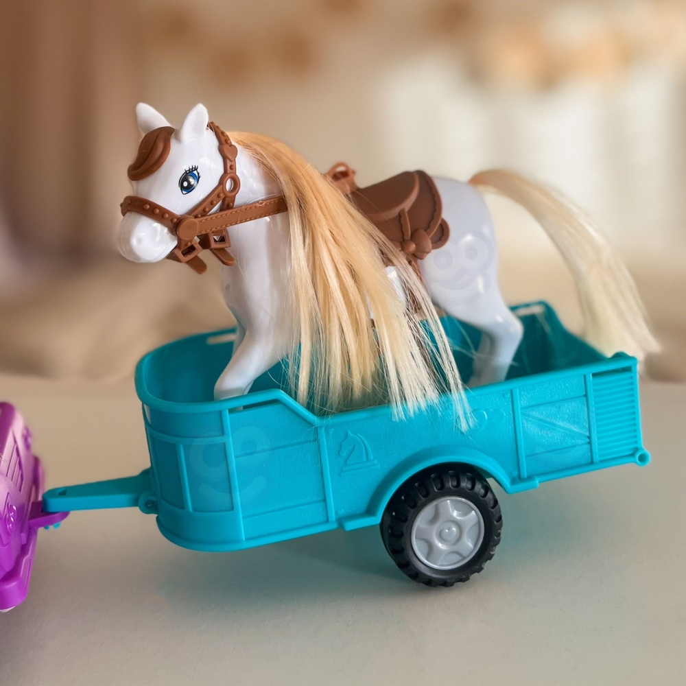 Lėlių rinkinys su arkliuku, automobiliu ir priekaba WOOPIE ROYAL Niki-Žaislai, Lėlės ir jų priedai, Lėlės-e-vaikas