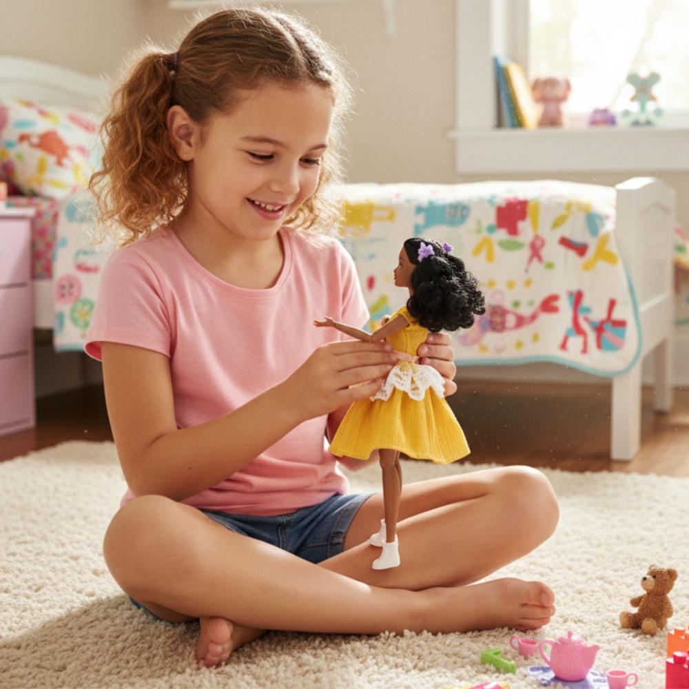 Lėlė Emi 32 cm WOOPIE ROYAL Madinga apranga ir gražūs juodi plaukai-Žaislai, Lėlės ir jų priedai, Lėlės-e-vaikas