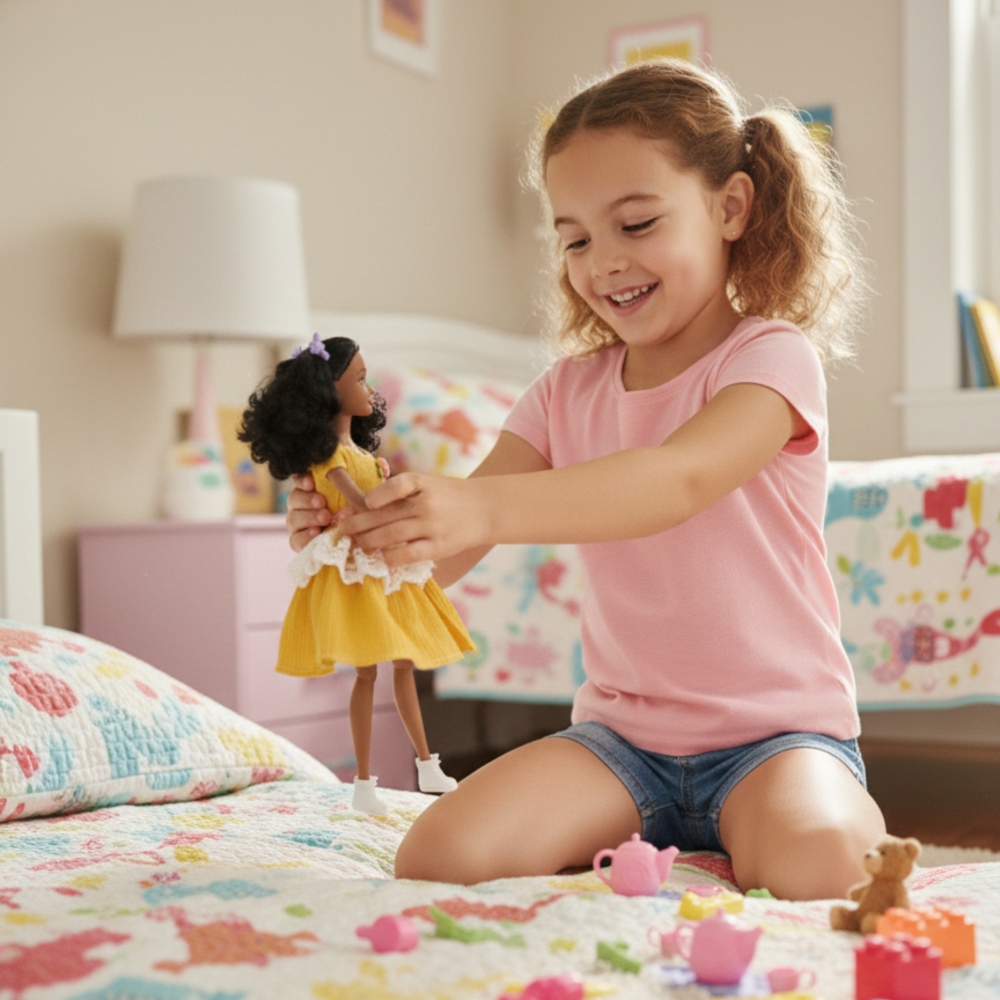 Lėlė Emi 32 cm WOOPIE ROYAL Madinga apranga ir gražūs juodi plaukai-Žaislai, Lėlės ir jų priedai, Lėlės-e-vaikas