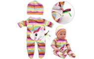 WOOPIE ROYAL lėlių suknelių rinkinys pižamos, kūno vienaragio kepurė 43-46 cm