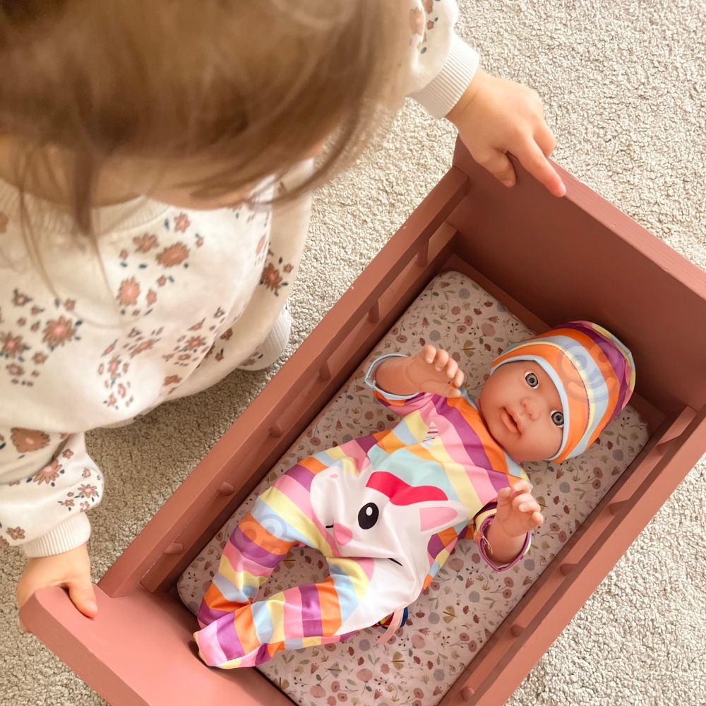 WOOPIE ROYAL lėlių suknelių rinkinys pižamos, kūno vienaragio kepurė 43-46 cm