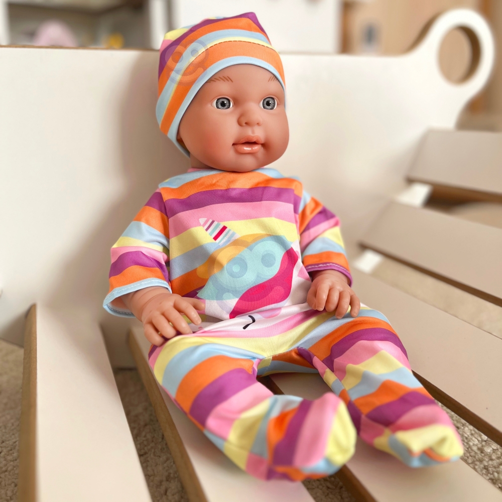 WOOPIE ROYAL lėlių suknelių rinkinys pižamos, kūno vienaragio kepurė 43-46 cm