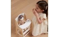 VIGA PolarB White Wooden Feeding Chair for Dolls					