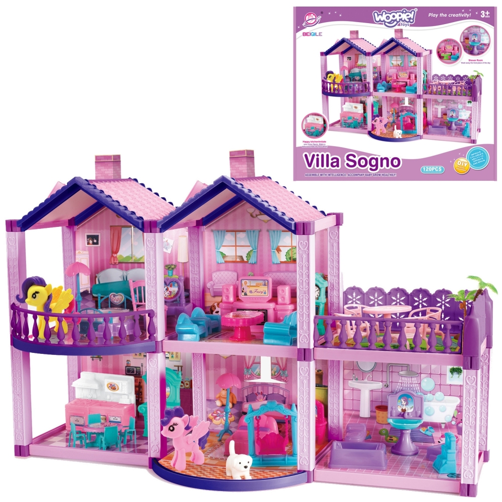 Lėlių namelis WOOPIE Pony FANTASY VILLA, 120 el.