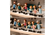 TOOKY TOY Duży Drewniany Domek dla Lalek + Figurki FSC