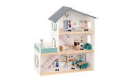 TOOKY TOY Duży Drewniany Domek dla Lalek + Figurki FSC