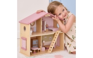 VIGA PolarB Large Wooden Dollhouse 17 pcs.					