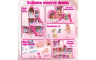 WOOPIE Domek dla Lalek Villa z Akcesoriami i Lalką Podświetlany 296el.