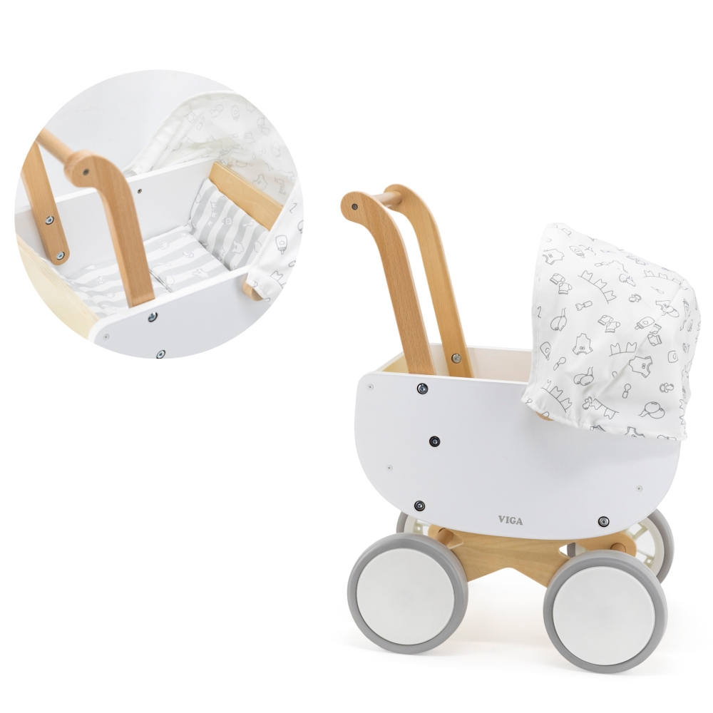 VIGA Wooden Doll's Pram with Gondola					