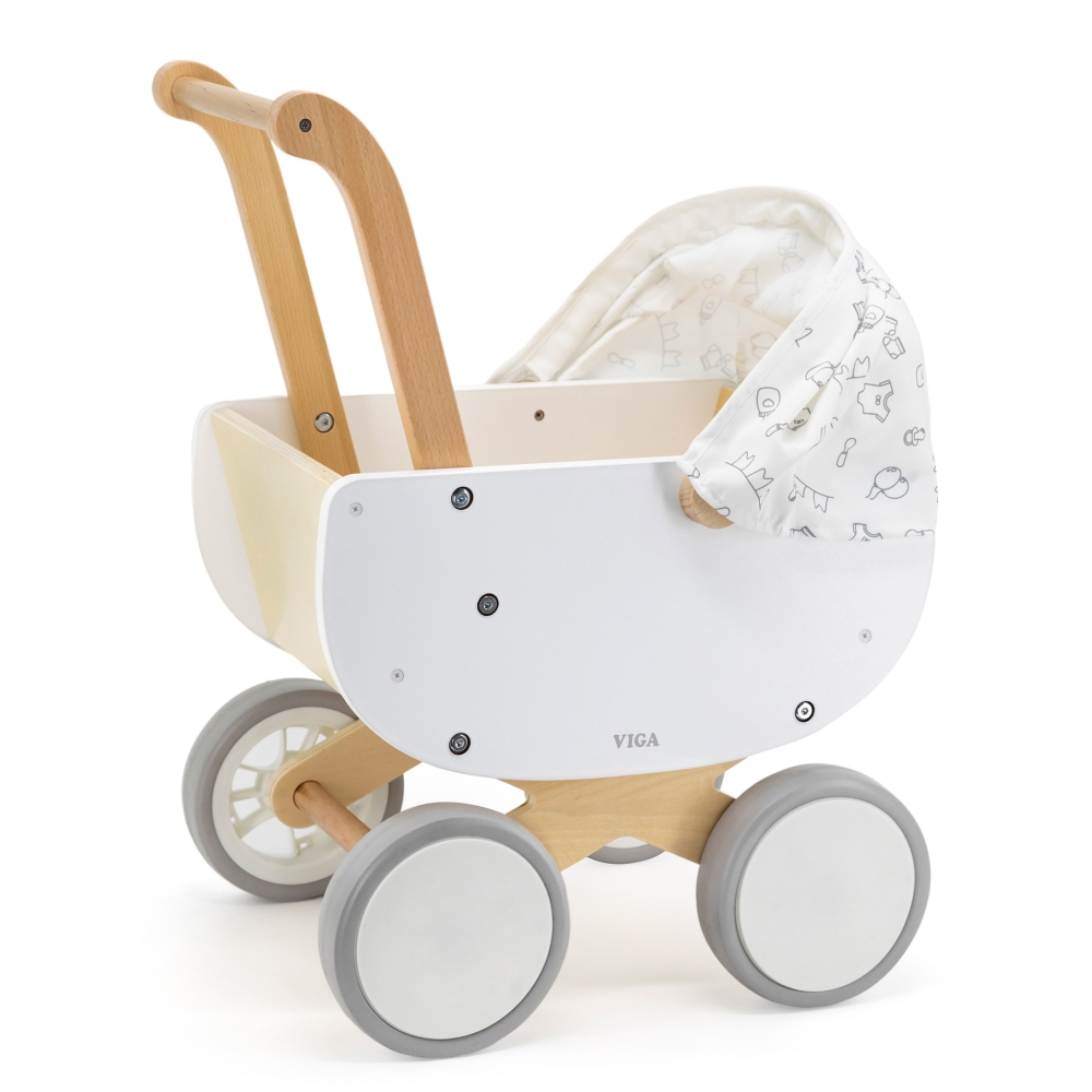 VIGA Wooden Doll's Pram with Gondola					