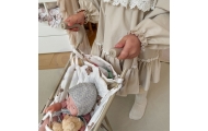 Lėlių vežimėlis WOOPIE ROYAL Vintage meškiukas