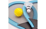 WOOPIE Duże Rakietki do Tenisa Badminton dla Dzieci Zestaw + Piłka Lotka