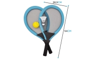 WOOPIE Duże Rakietki do Tenisa Badminton dla Dzieci Zestaw + Piłka Lotka