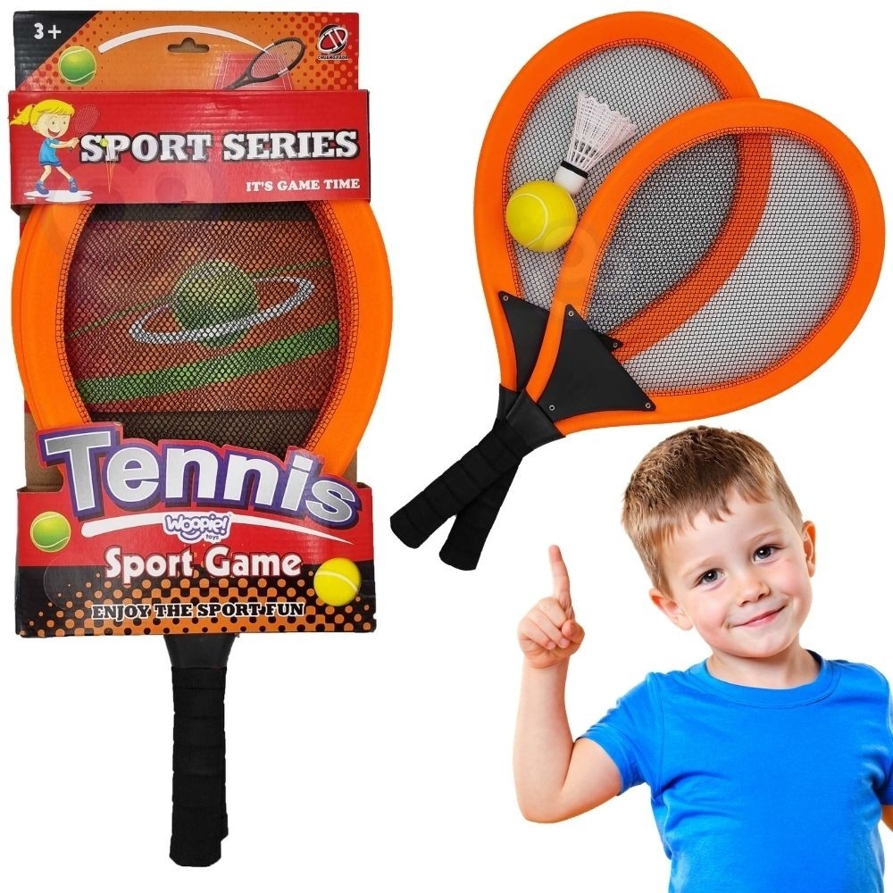 WOOPIE didelis vaikų badmintono teniso rakečių rinkinys + kamuoliukas