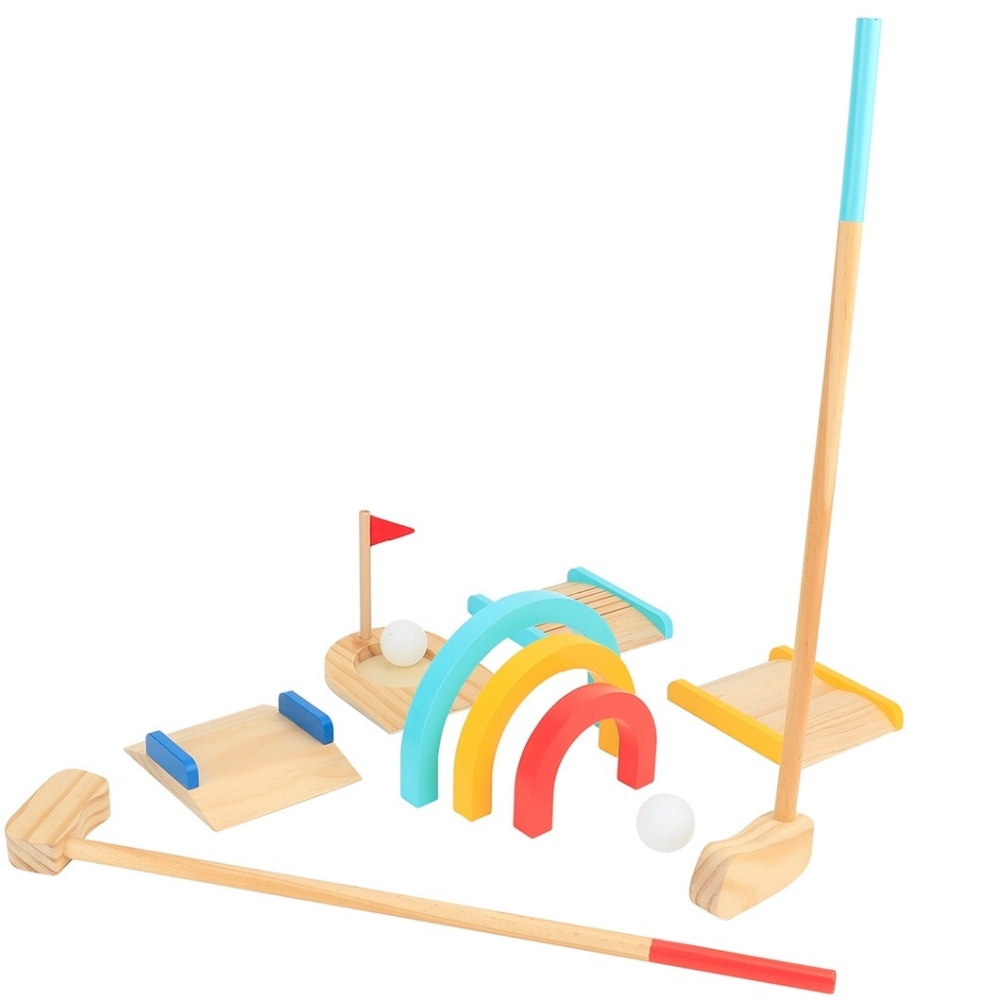 TOOKY TOY  Drewniany Zestaw do Gry w Golfa dla 2 Osób 13 el.