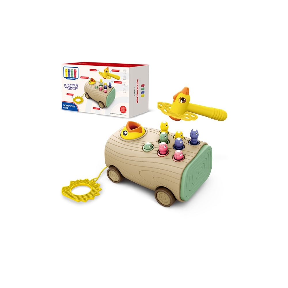 Traukiamas žaislas WOOPIE su arkadiniu žaidimu Woodpecker Bug Hammer 3-in-1-Žaislai, Kūdikiams, Žaislai mažyliams (iki 4 m.