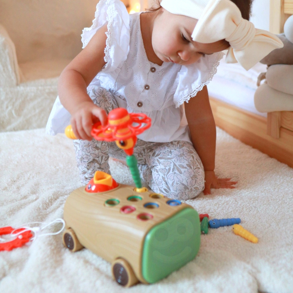 Traukiamas žaislas WOOPIE su arkadiniu žaidimu Woodpecker Bug Hammer 3-in-1-Žaislai, Kūdikiams, Žaislai mažyliams (iki 4 m.