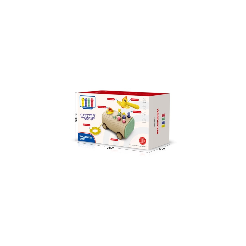 Traukiamas žaislas WOOPIE su arkadiniu žaidimu Woodpecker Bug Hammer 3-in-1-Žaislai, Kūdikiams, Žaislai mažyliams (iki 4 m.