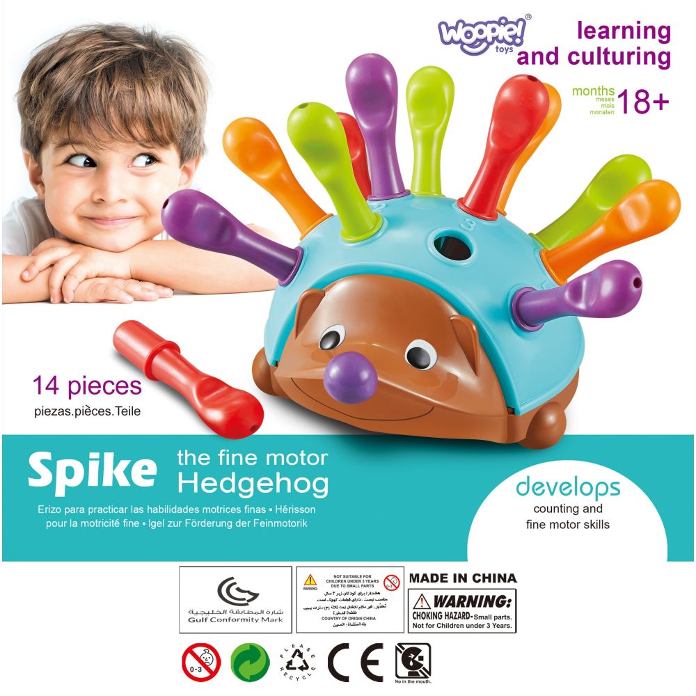 Įgūdžių lavinimo žaidimas WOOPIE ežio formos rūšiuoklė Montessori-Žaislai, Kūdikiams, Žaislai mažyliams (iki 4 m.