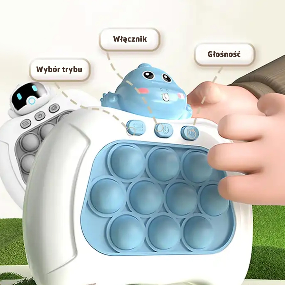 WOOPIE Gra POP IT Elektryczna Antystresowa Zręcznościowa Dinozaur Niebieski					