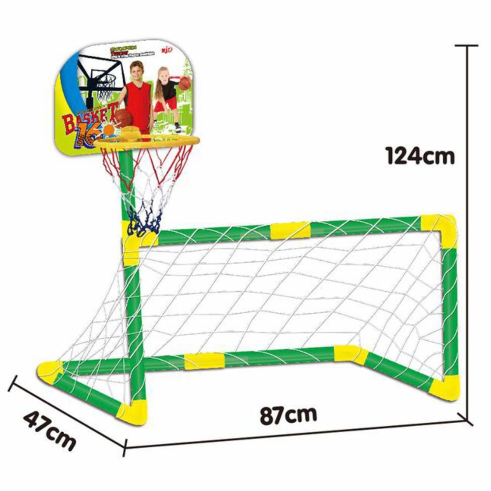 WOOPIE 2-in-1 krepšinio vartų rinkinys + kamuoliai