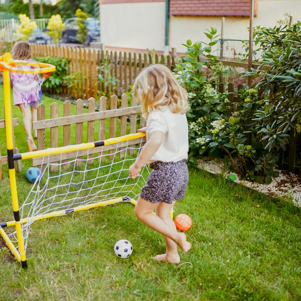 WOOPIE 2-in-1 krepšinio vartų rinkinys + kamuoliai ir pompa