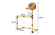 WOOPIE 2-in-1 krepšinio vartų rinkinys + kamuoliai ir pompa