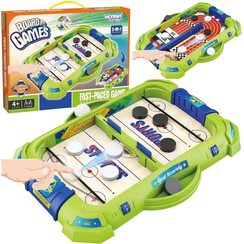 WOOPIE 2-in-1 mini ledo ritulio lenktynių arkadinis žaidimas