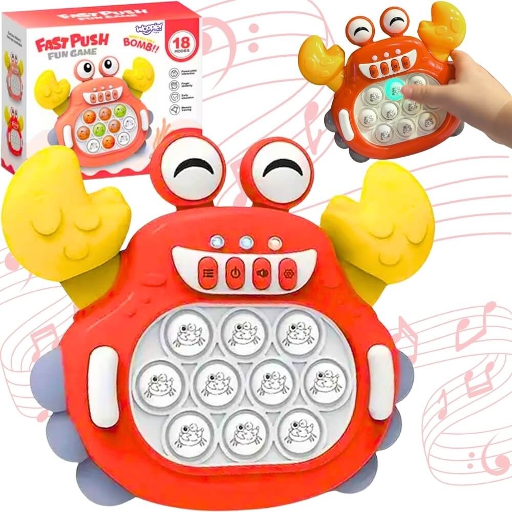 WOOPIE POP IT elektroninis antistresinis arkadinis žaidimas Crab Red