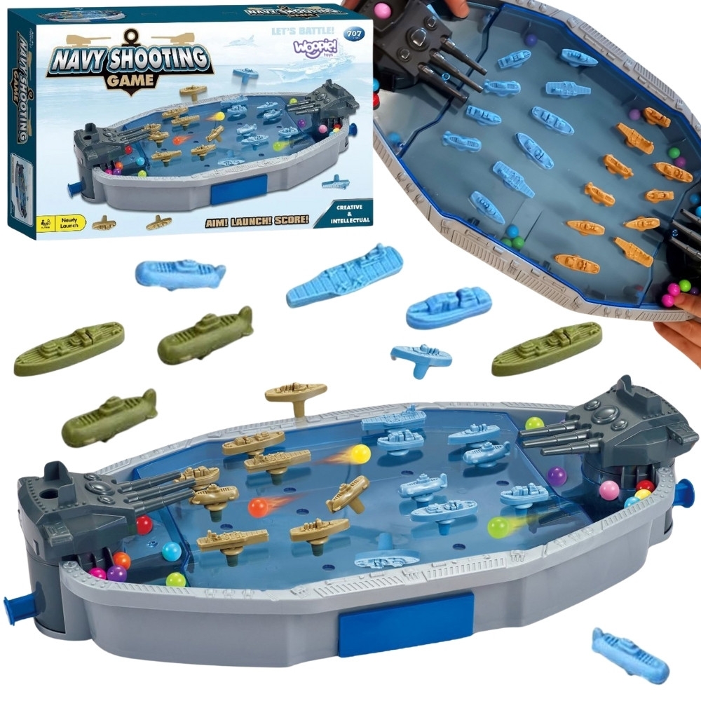 WOOPIE arkadinis žaidimas "Jūrų mūšis" Laivai 3D Ball Launcher