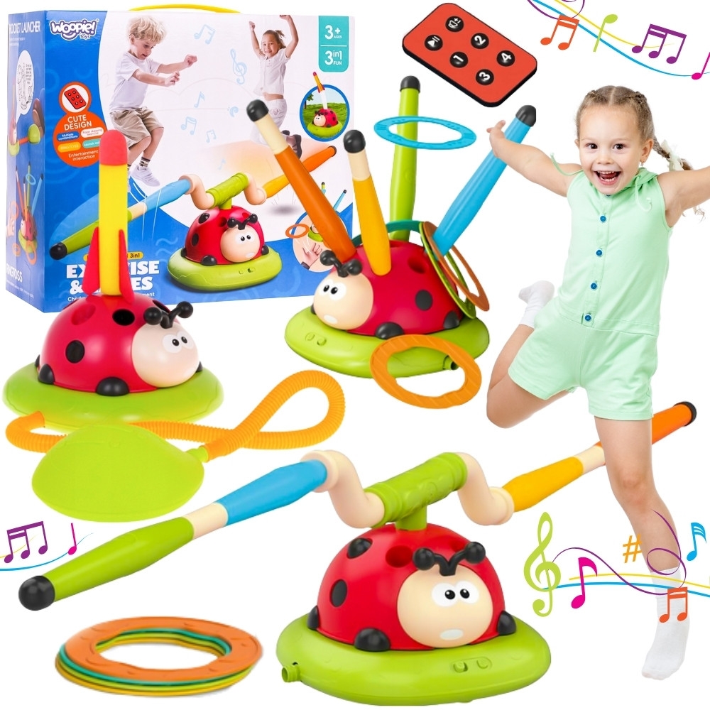 Raketų paleidimo įrenginys WOOPIE 3-in-1 Rocket Toss Target Ladybird-Žaislai, Lauko žaislai, Lauko žaidimai ir sporto prekės, Ža