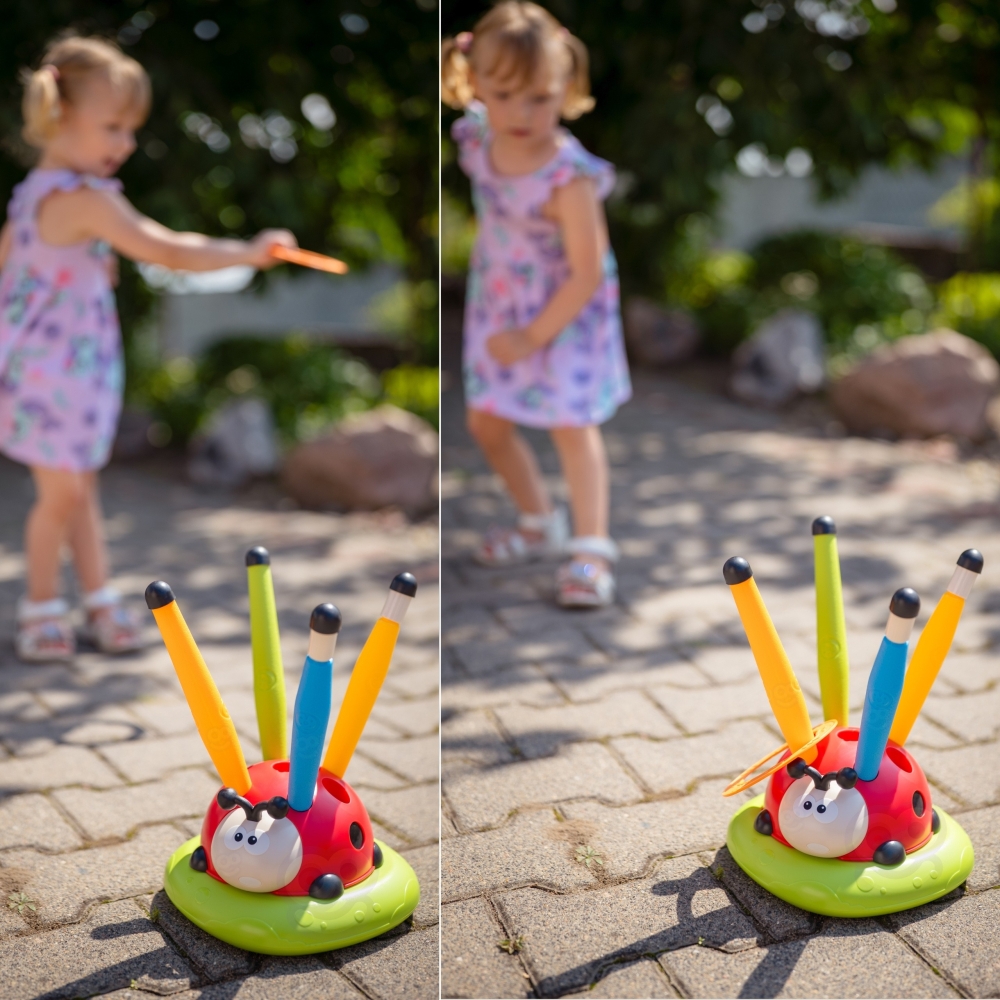 Raketų paleidimo įrenginys WOOPIE 3-in-1 Rocket Toss Target Ladybird-Žaislai, Lauko žaislai, Lauko žaidimai ir sporto prekės, Ža