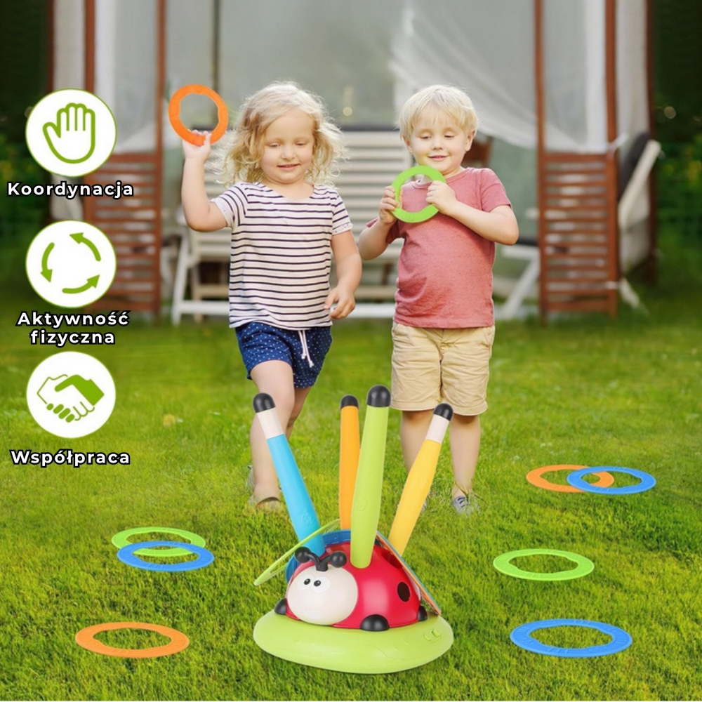 Raketų paleidimo įrenginys WOOPIE 3-in-1 Rocket Toss Target Ladybird-Žaislai, Lauko žaislai, Lauko žaidimai ir sporto prekės, Ža