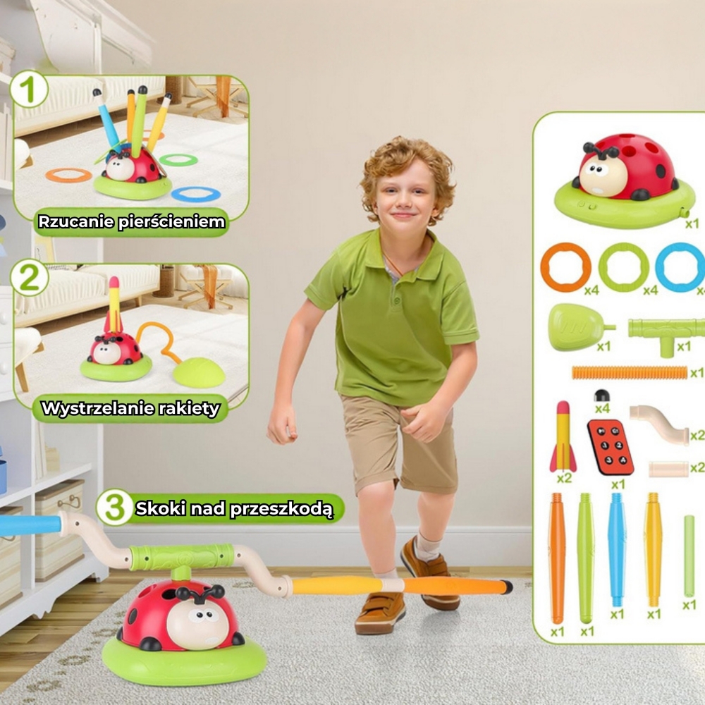 Raketų paleidimo įrenginys WOOPIE 3-in-1 Rocket Toss Target Ladybird-Žaislai, Lauko žaislai, Lauko žaidimai ir sporto prekės, Ža