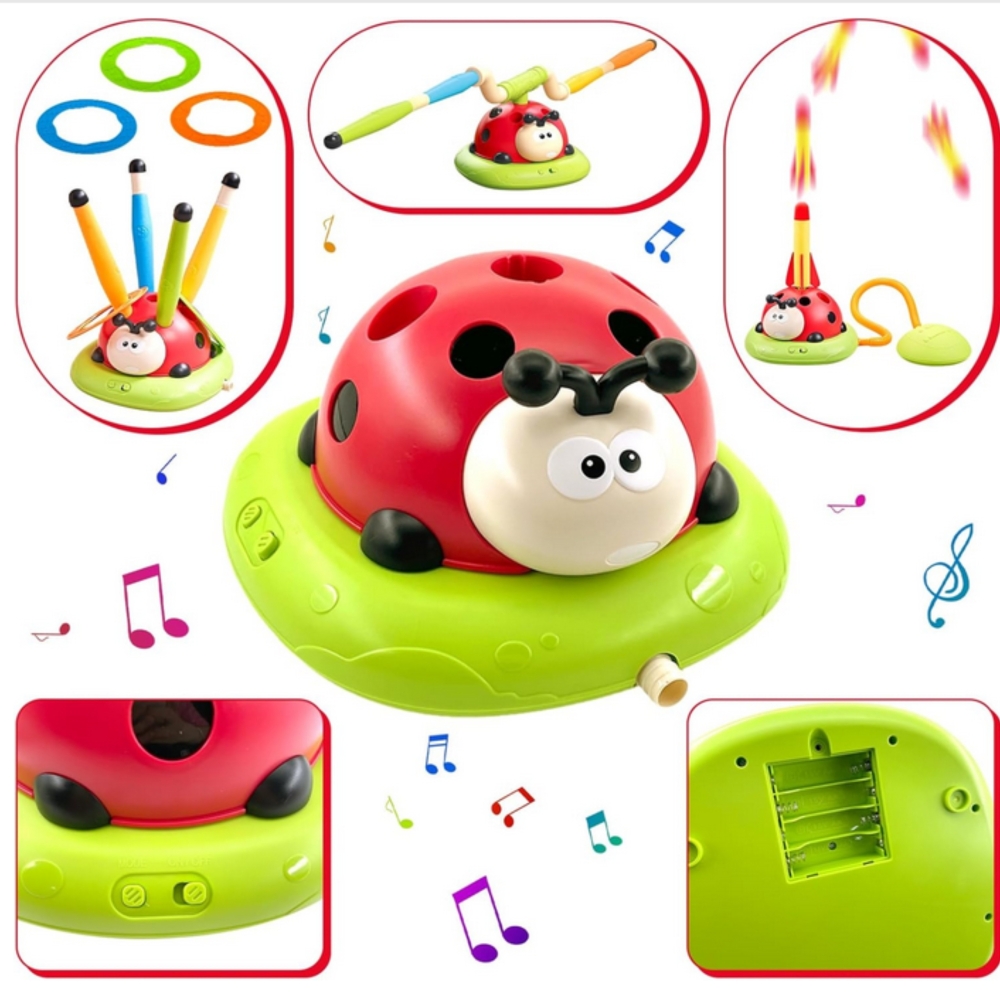 Raketų paleidimo įrenginys WOOPIE 3-in-1 Rocket Toss Target Ladybird-Žaislai, Lauko žaislai, Lauko žaidimai ir sporto prekės, Ža