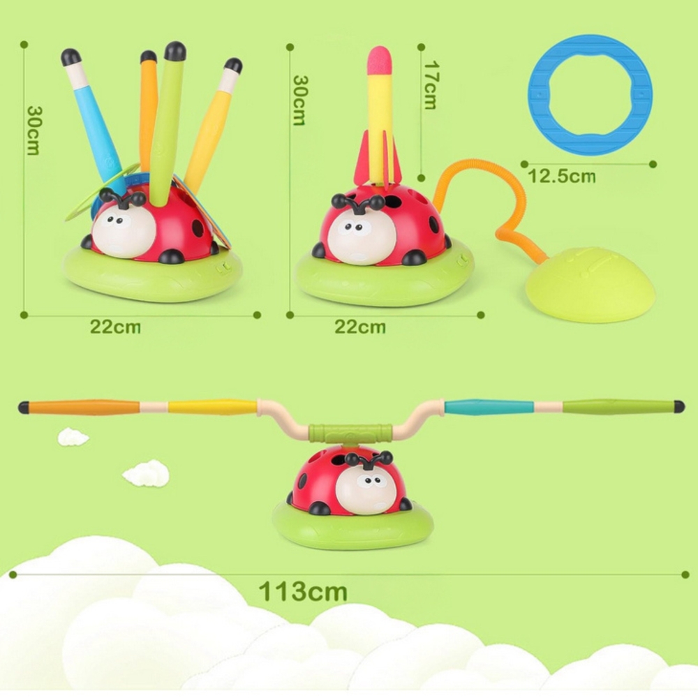 Raketų paleidimo įrenginys WOOPIE 3-in-1 Rocket Toss Target Ladybird-Žaislai, Lauko žaislai, Lauko žaidimai ir sporto prekės, Ža