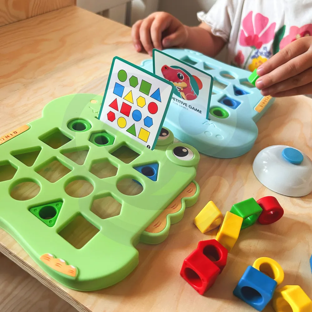 WOOPIE Montessori Dinosaur Puzzle Match Shapes Skill Game 