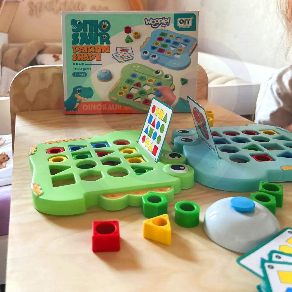 Formų atpažinimo žaidimas WOOPIE Montessori dinozaurų dėlionė-Žaislai, Stalo žaidimai, Įvairūs stalo žaidimai-e-vaikas