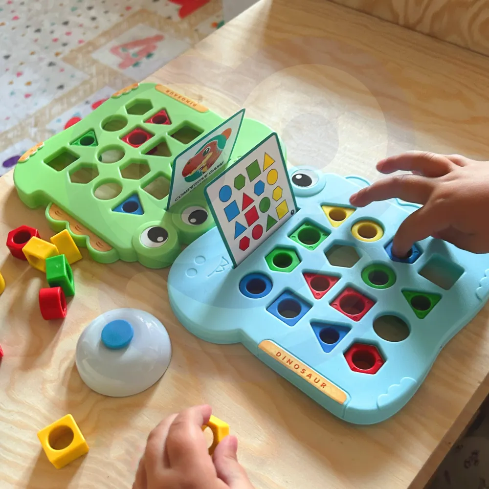 WOOPIE Montessori Dinosaur Puzzle Match Shapes Skill Game 