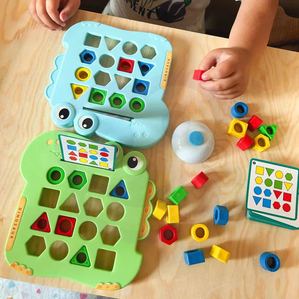 WOOPIE Montessori Dinosaur Puzzle Match Shapes Skill Game 